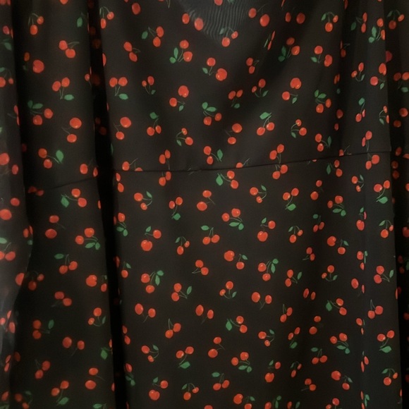 ASOS cherry sheer black and red midi dress plus size 24 fully lined indie boho - Picture 12 of 15